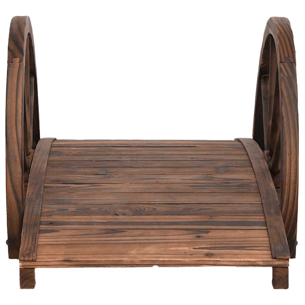 havebro med halve hjul 99x50x38 cm massivt fyrretræ