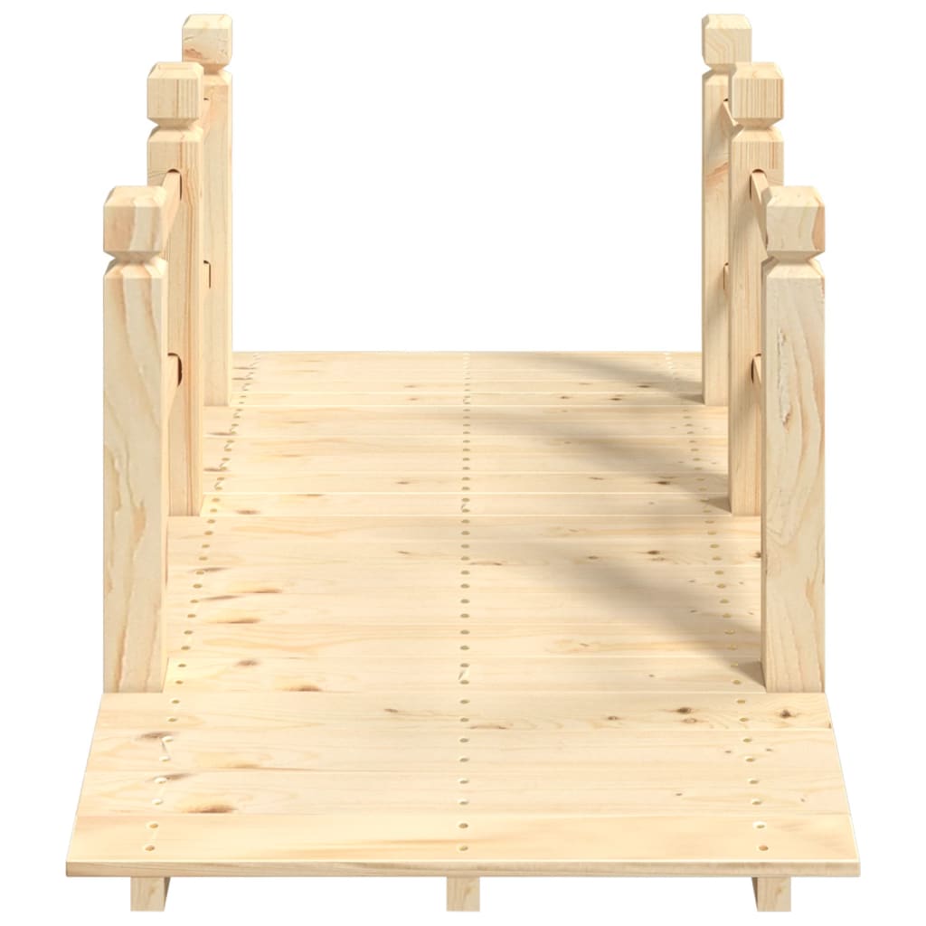 havebro med gelænder 150x67x56 cm massivt grantræ