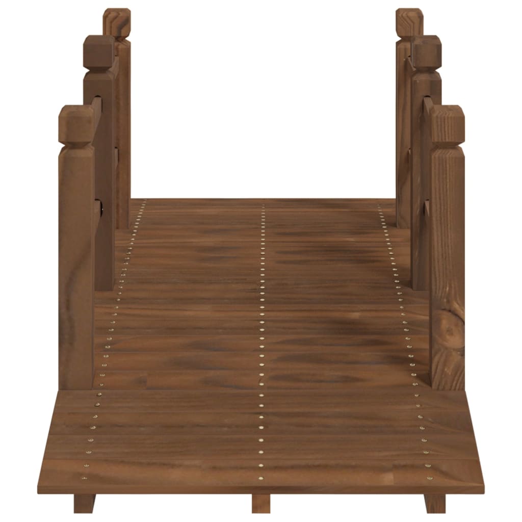 havebro med gelænder 150x67x56 cm massivt grantræ