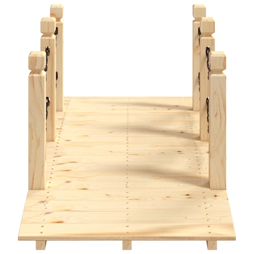 havebro med kædegelænder 150x67x56 cm massivt grantræ