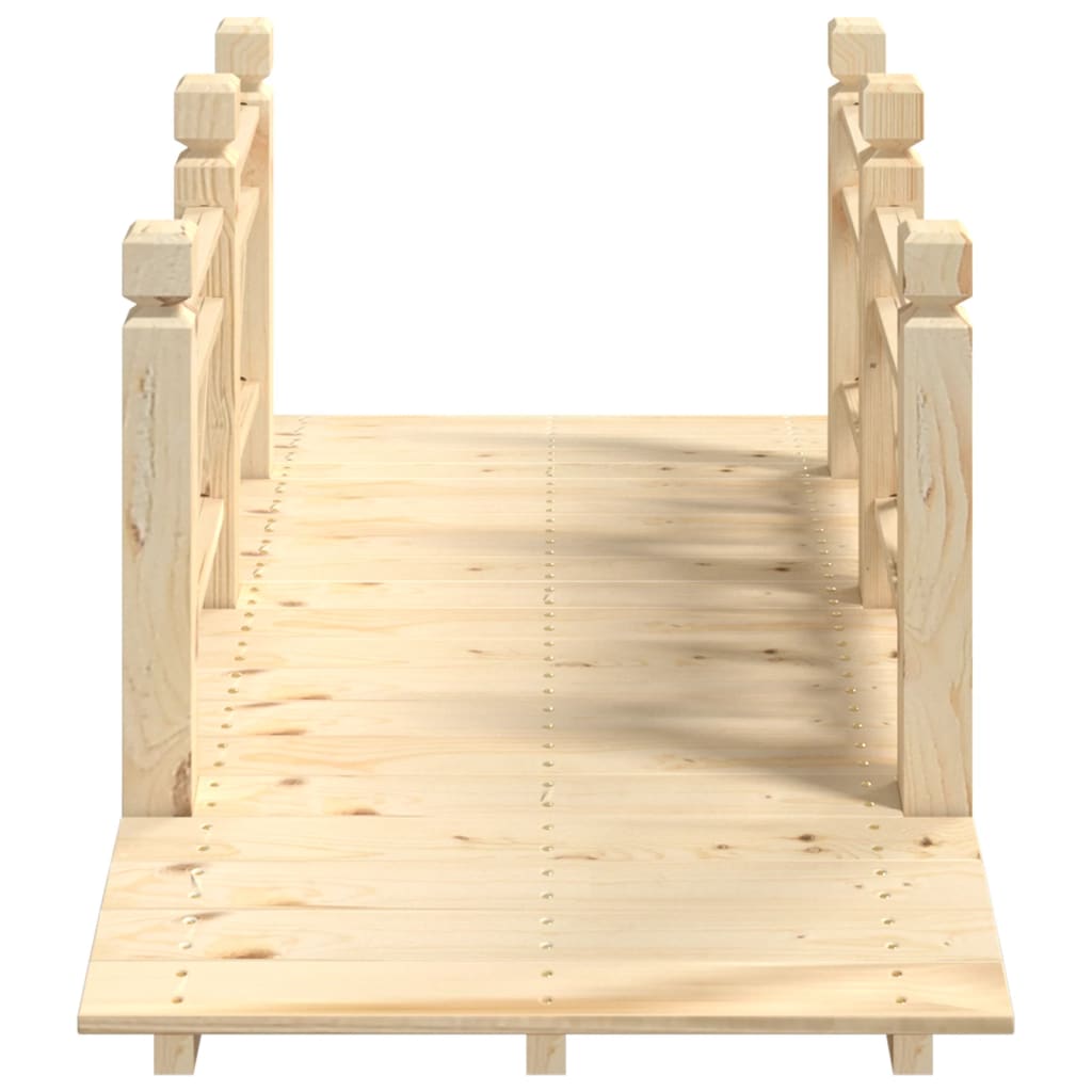 havebro med gelænder 150x67x56 cm massivt grantræ