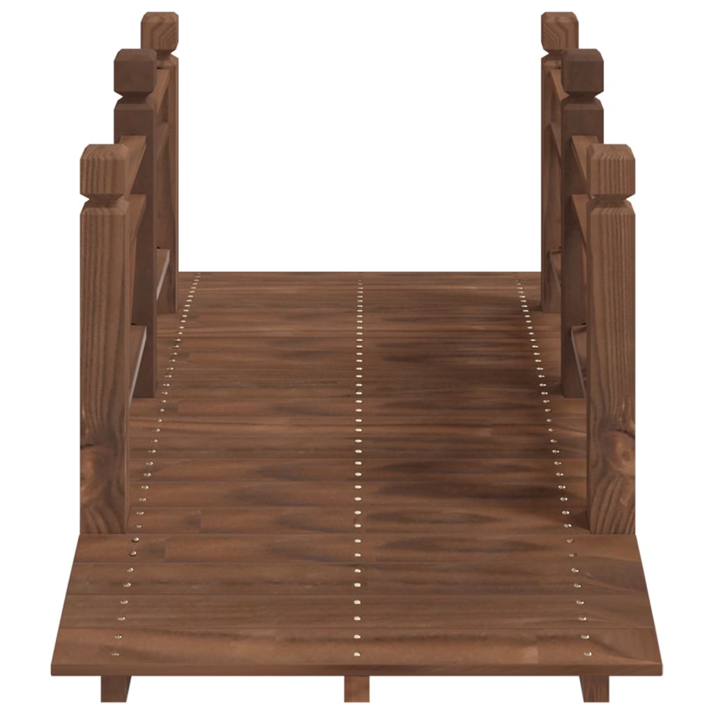 havebro med gelænder 150x67x56 cm massivt grantræ