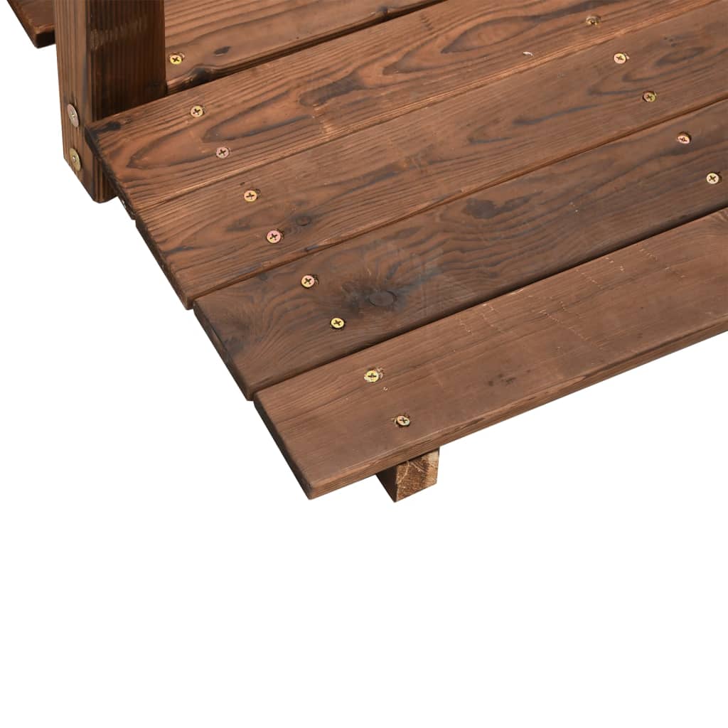 havebro med gelænder 150x67x56 cm massivt grantræ