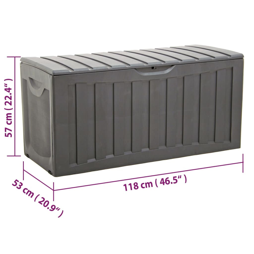 opbevaringsboks 118x53x57 cm polypropylen sort