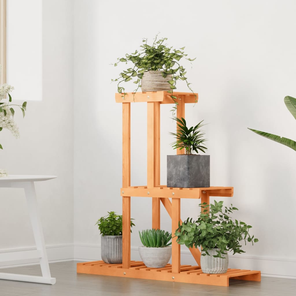 blomsterstativ 81x25x75,5 cm massivt fyrretræ
