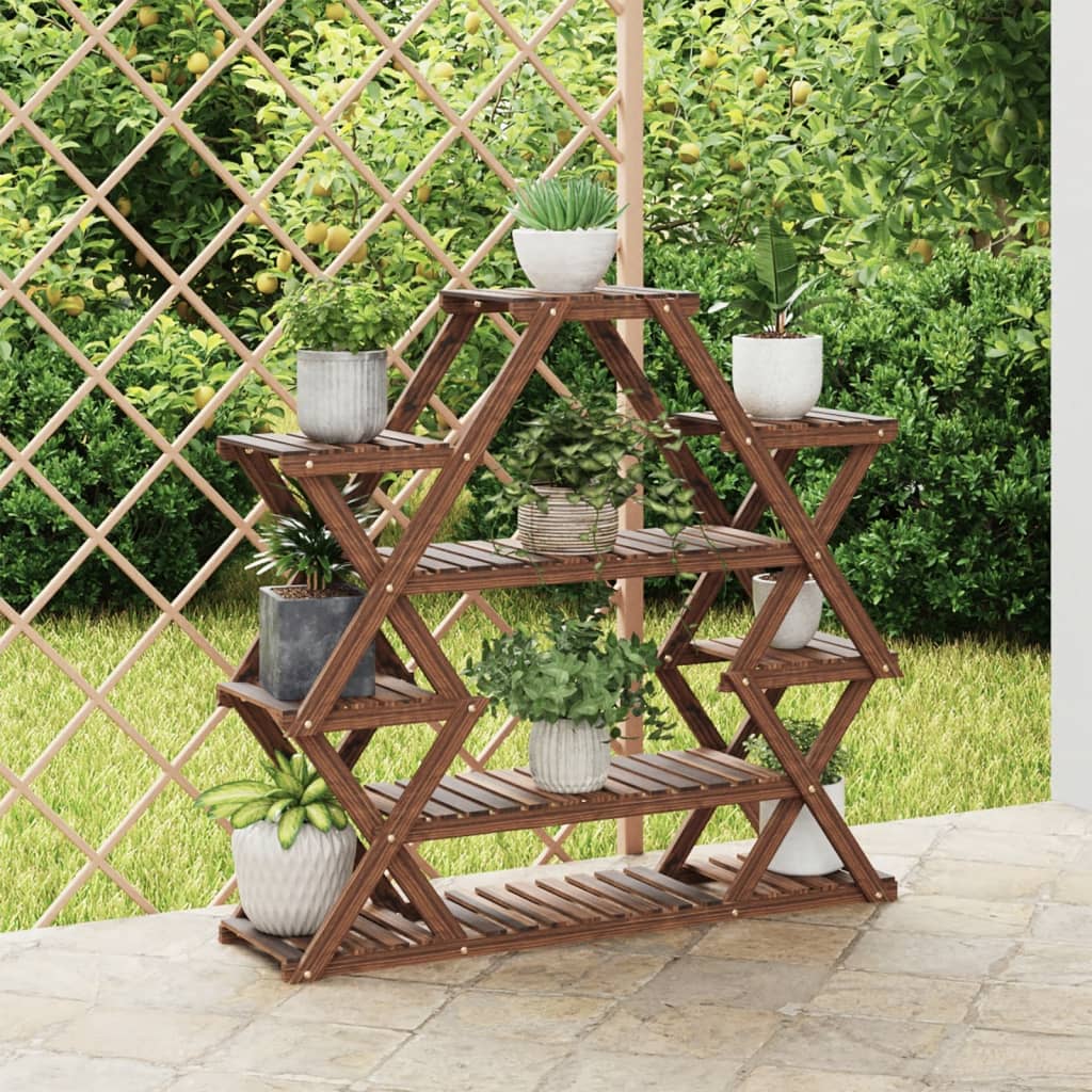 blomsterstativ 110x25x105 cm massivt fyrretræ