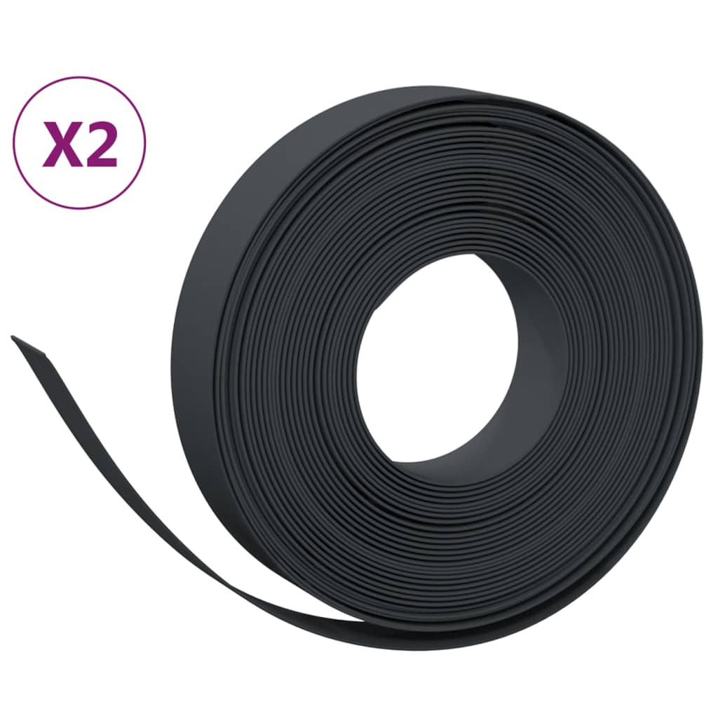 græskanter 2 stk. 10 m 10 cm polyethylen sort