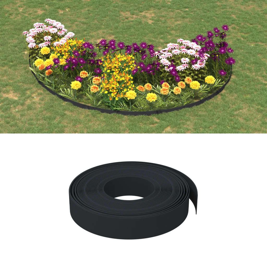 græskanter 2 stk. 10 m 10 cm polyethylen sort