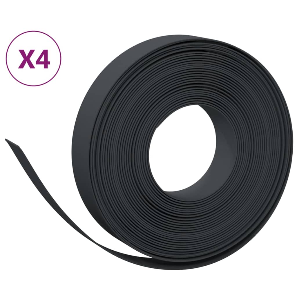 græskanter 4 stk. 10 m 10 cm polyethylen sort