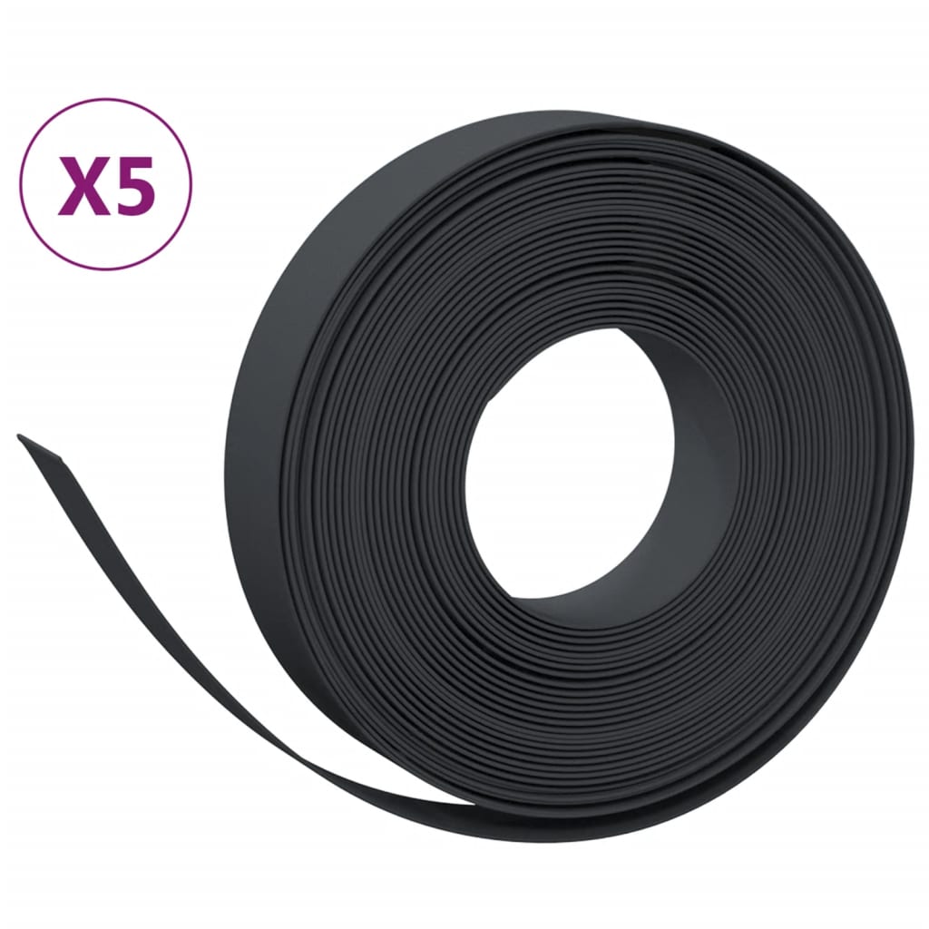 græskanter 5 stk. 10 m 10 cm polyethylen sort