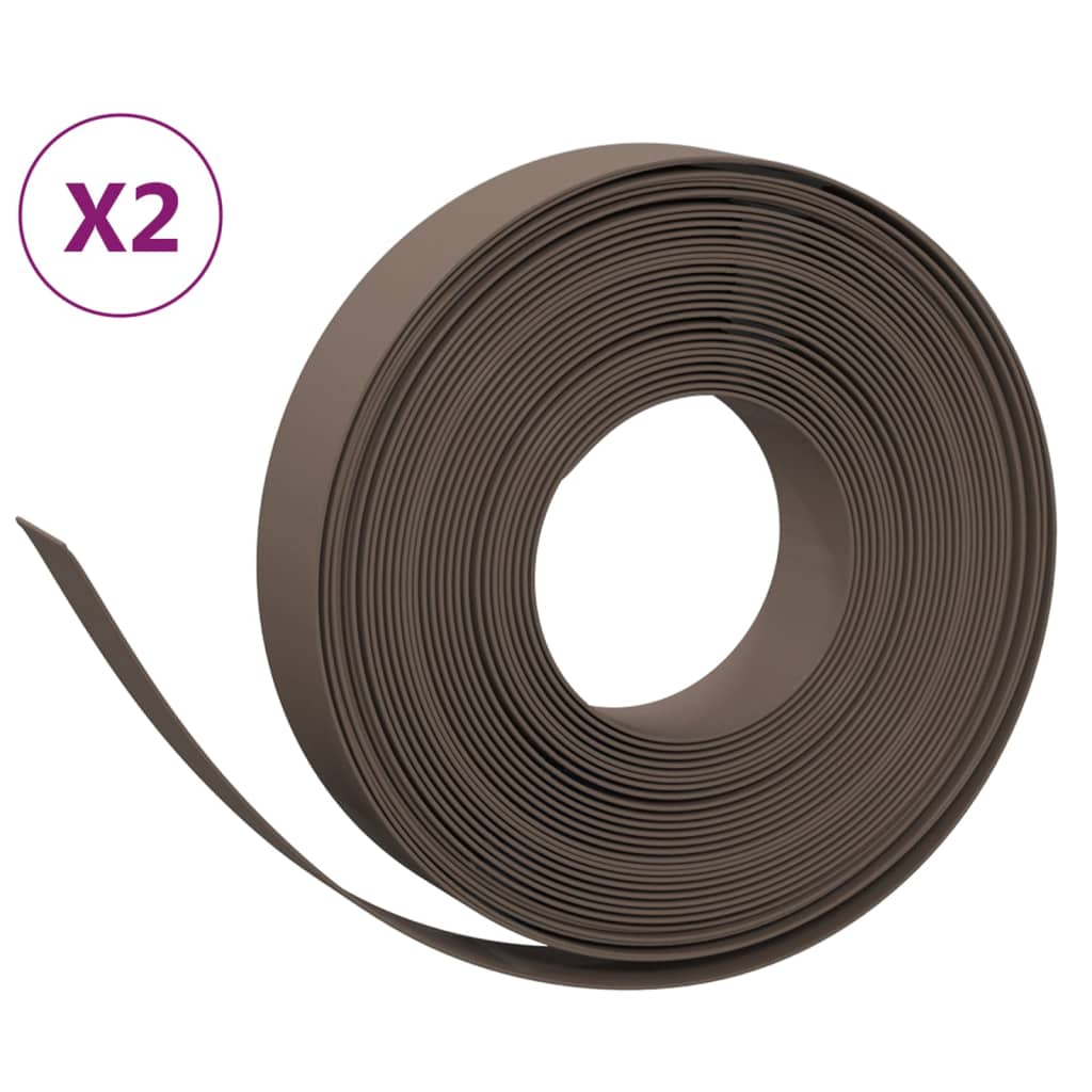 græskanter 2 stk. 10 m 10 cm polyethylen brun
