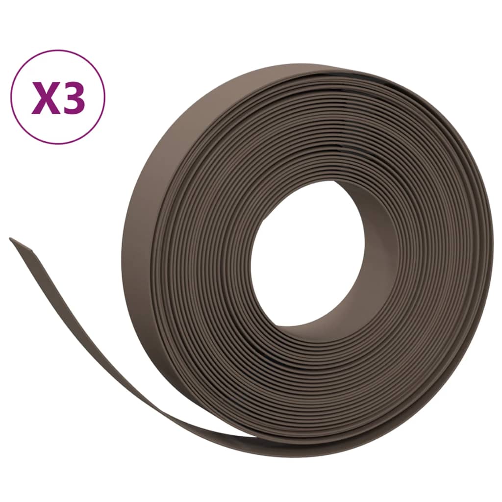 græskanter 3 stk. 10 m 10 cm polyethylen brun