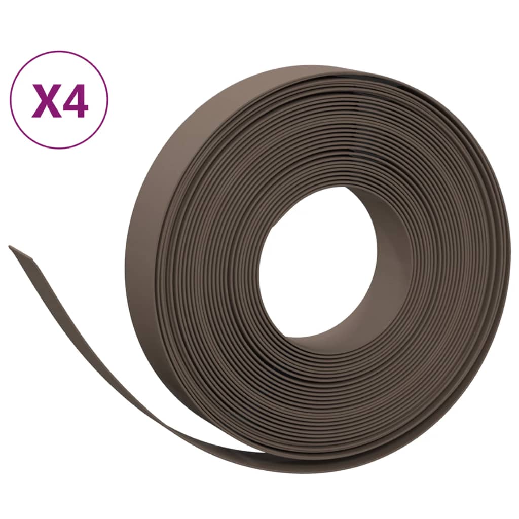 græskanter 4 stk. 10 m 10 cm polyethylen brun