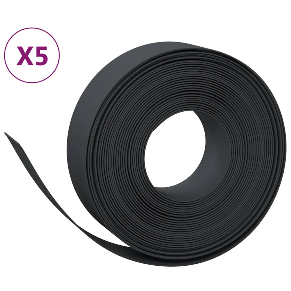 græskanter 5 stk. 10 m 15 cm polyethylen sort