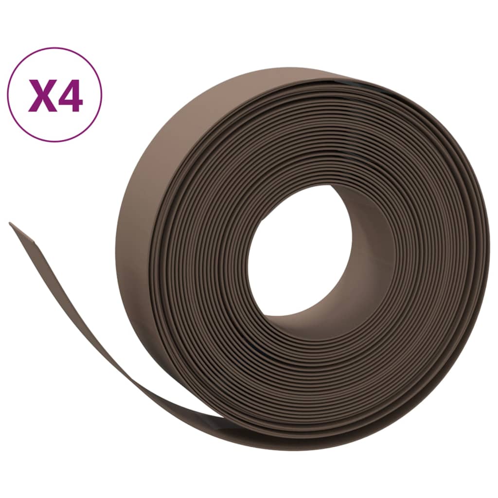 græskanter 4 stk. 10 m 15 cm polyethylen brun