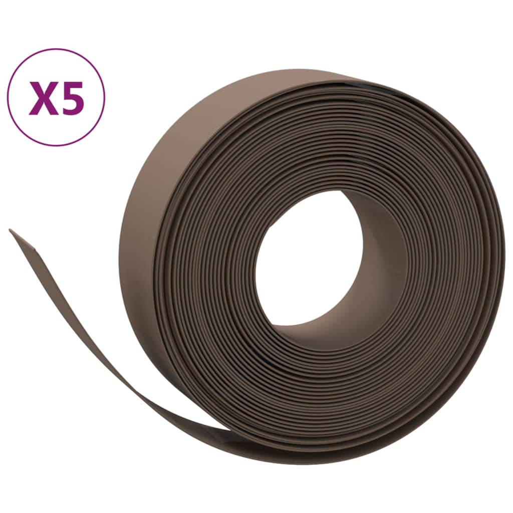 græskanter 5 stk. 10 m 15 cm polyethylen brun