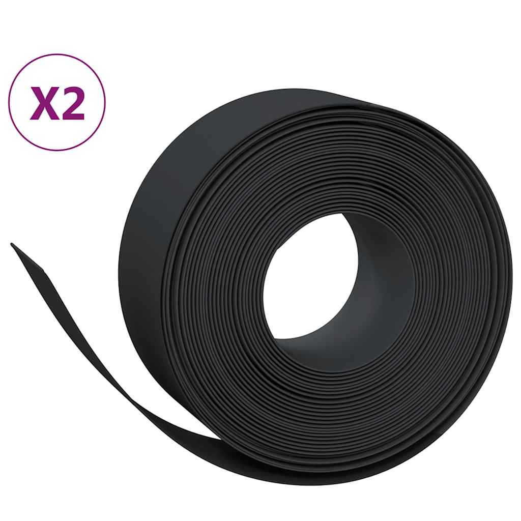græskanter 2 stk. 10 m 20 cm polyethylen sort