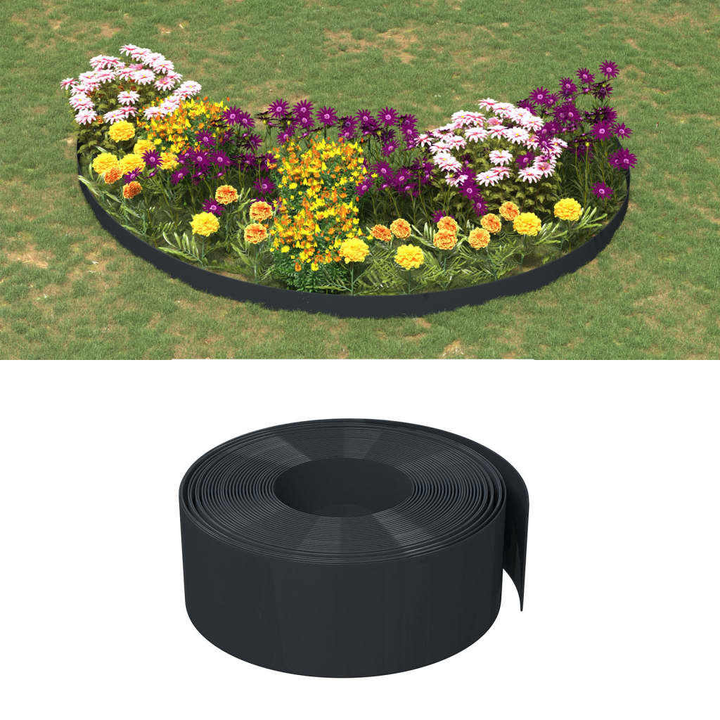 græskanter 3 stk. 10 m 20 cm polyethylen sort