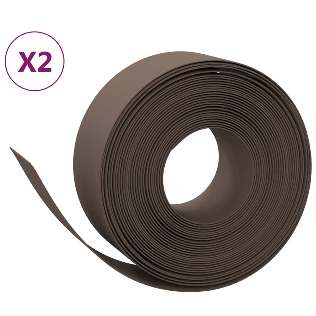 græskanter 2 stk. 10 m 20 cm polyethylen brun