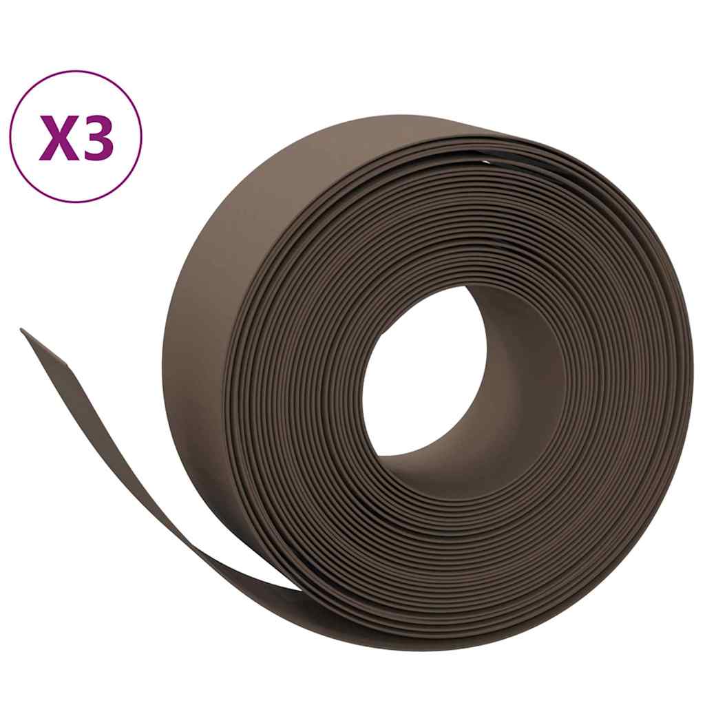 græskanter 3 stk. 10 m 20 cm polyethylen brun