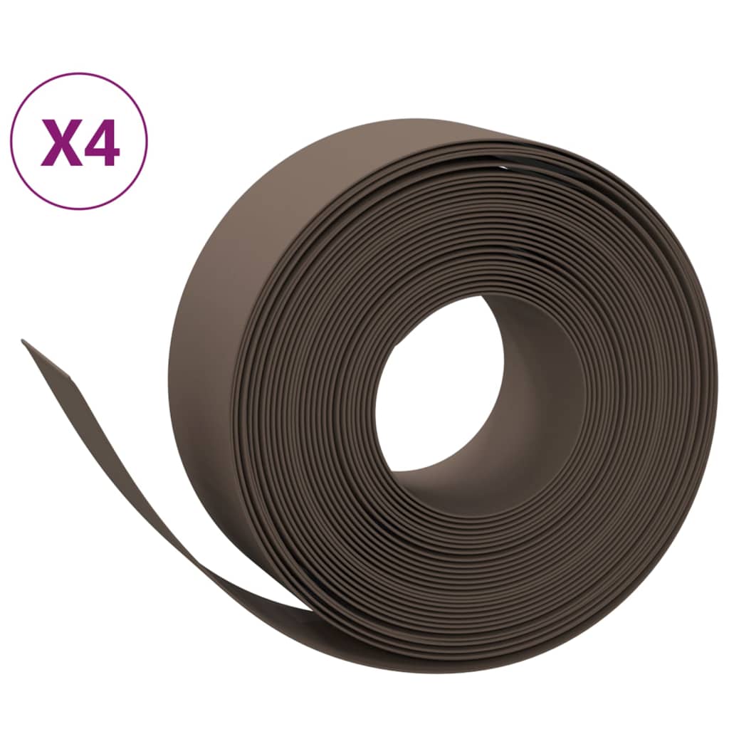 græskanter 4 stk. 10 m 20 cm polyethylen brun