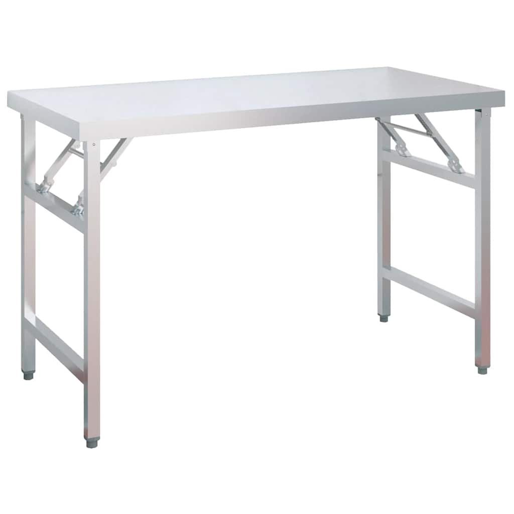 køkkenbord med tophylde 120x60x115 cm rustfrit stål