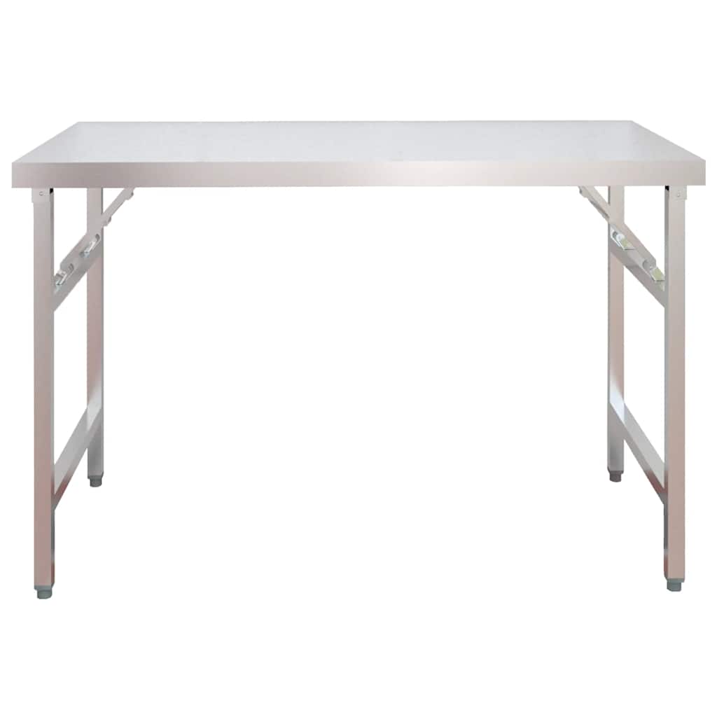 køkkenbord med tophylde 120x60x115 cm rustfrit stål