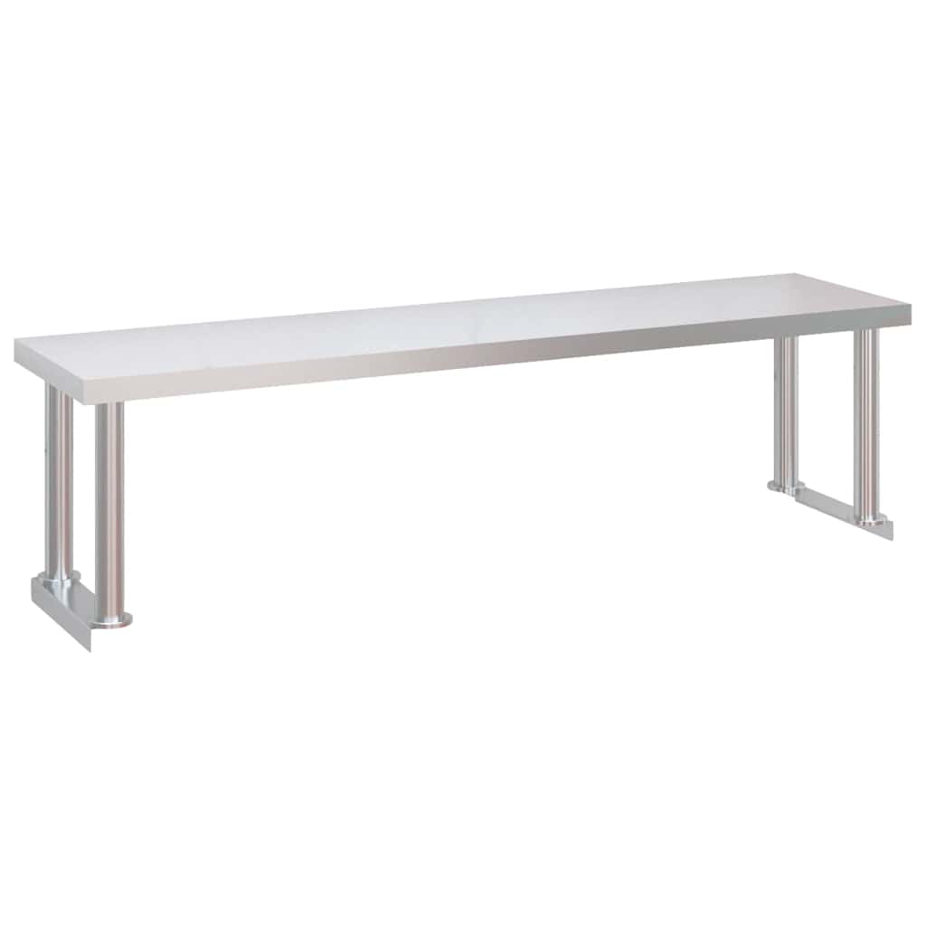 køkkenbord med tophylde 120x60x115 cm rustfrit stål