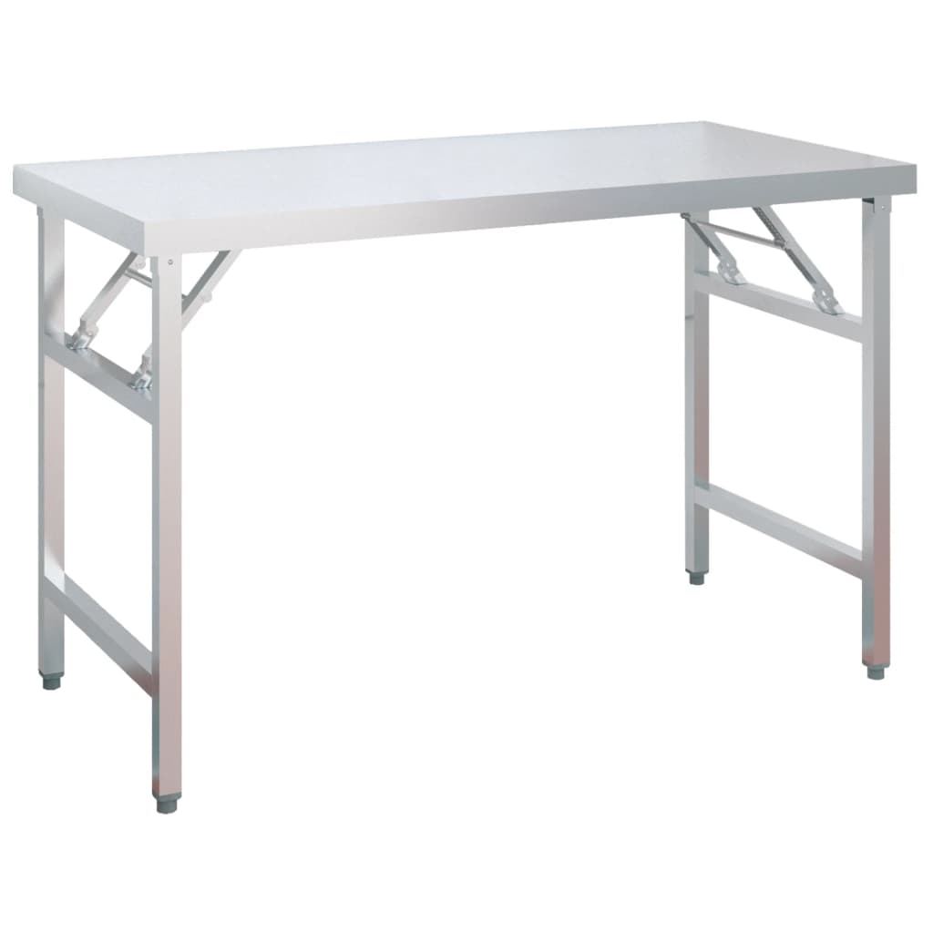 køkkenbord med tophylde 120x60x145 cm rustfrit stål