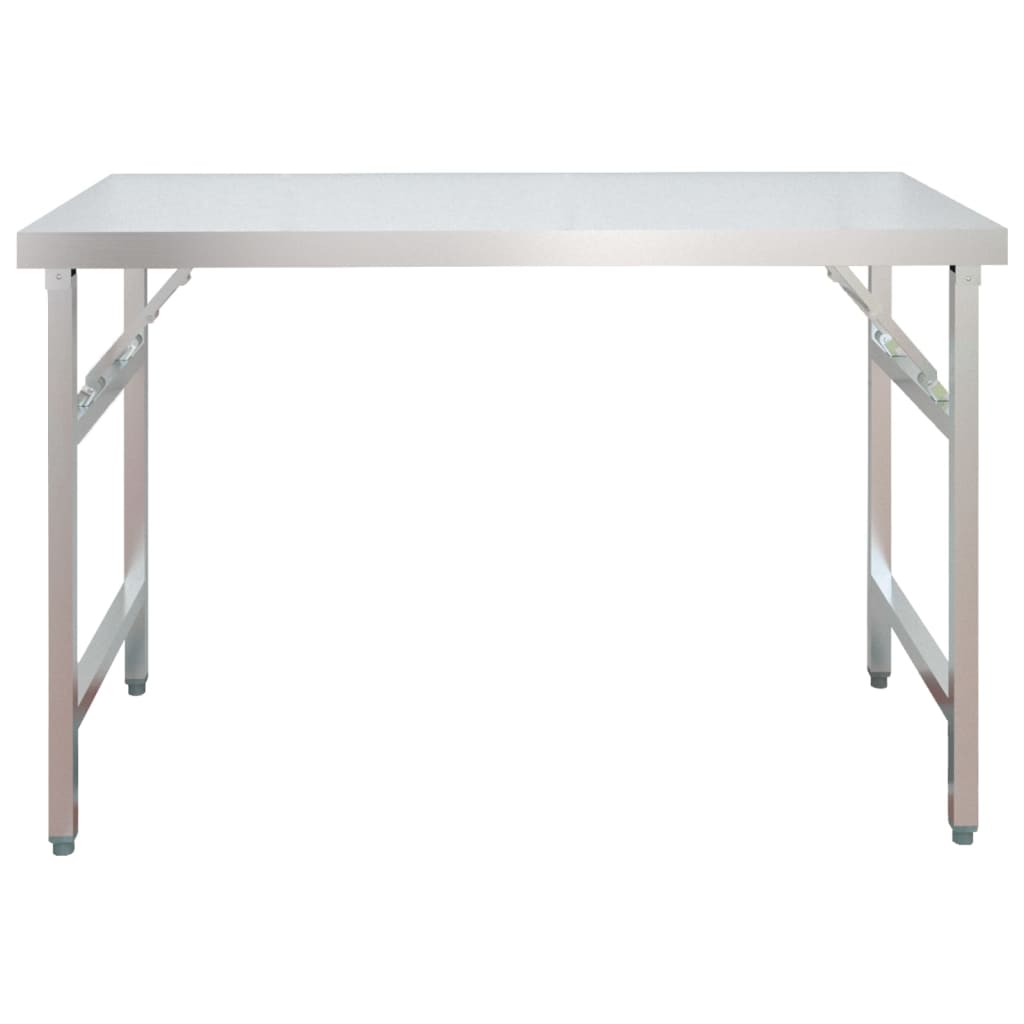 køkkenbord med tophylde 120x60x145 cm rustfrit stål