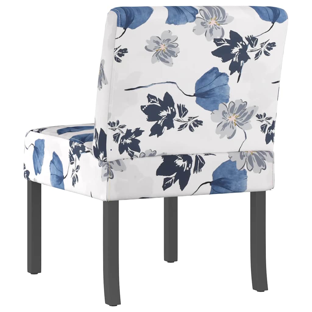 stol med blomstermønster stof blå
