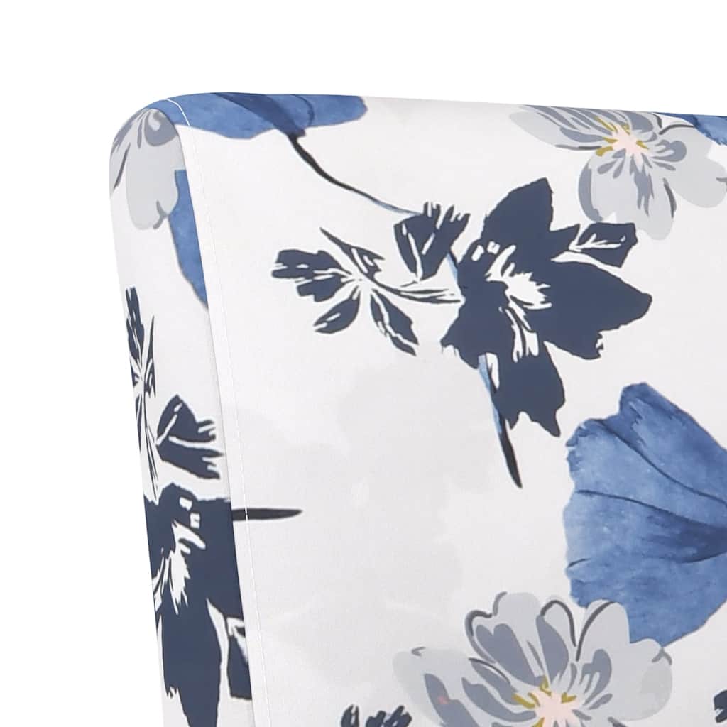 stol med blomstermønster stof blå