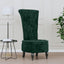 stol med høj ryg knapdesign velour mørkegrøn