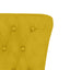 stol med høj ryg knapdesign velour gul