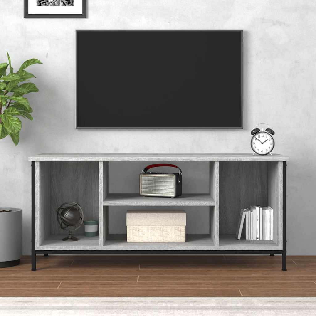 tv-bord 102x35x45 cm konstrueret træ grå sonoma-eg