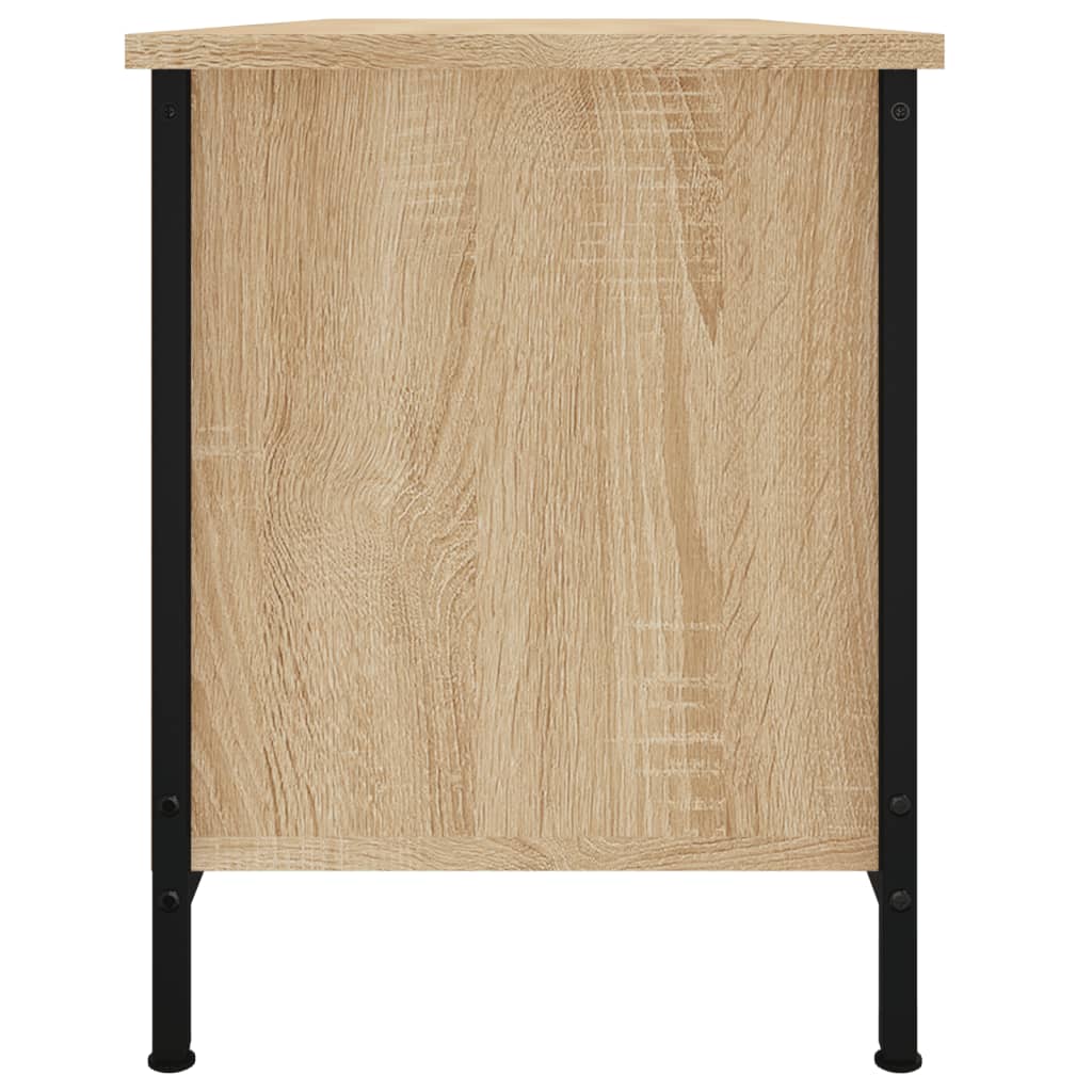 tv-bord med låger 102x35x45 cm konstrueret træ sonoma-eg