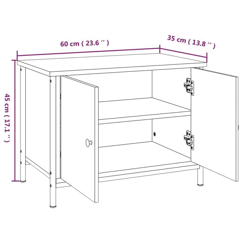 TV-skab med låger Sonoma Eg 60x35x45 cm konstrueret træ