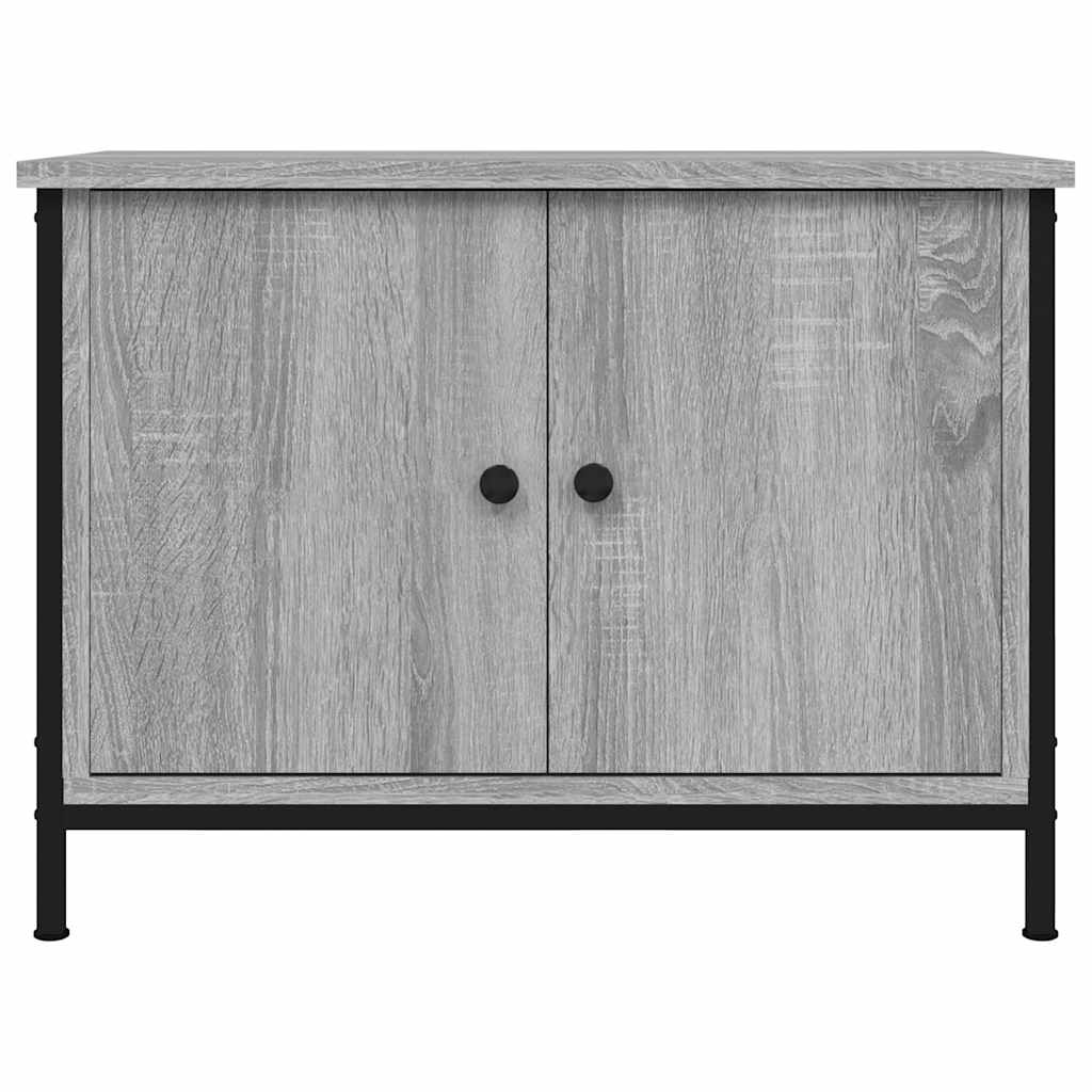 tv-bord med låger 60x35x45 cm konstrueret træ grå sonoma-eg