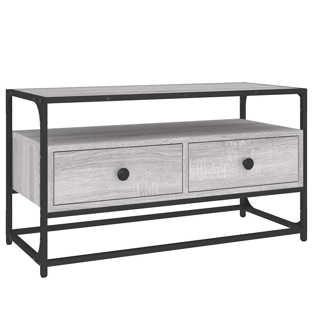 tv-bord 80x35x45 cm konstrueret træ grå sonoma-eg