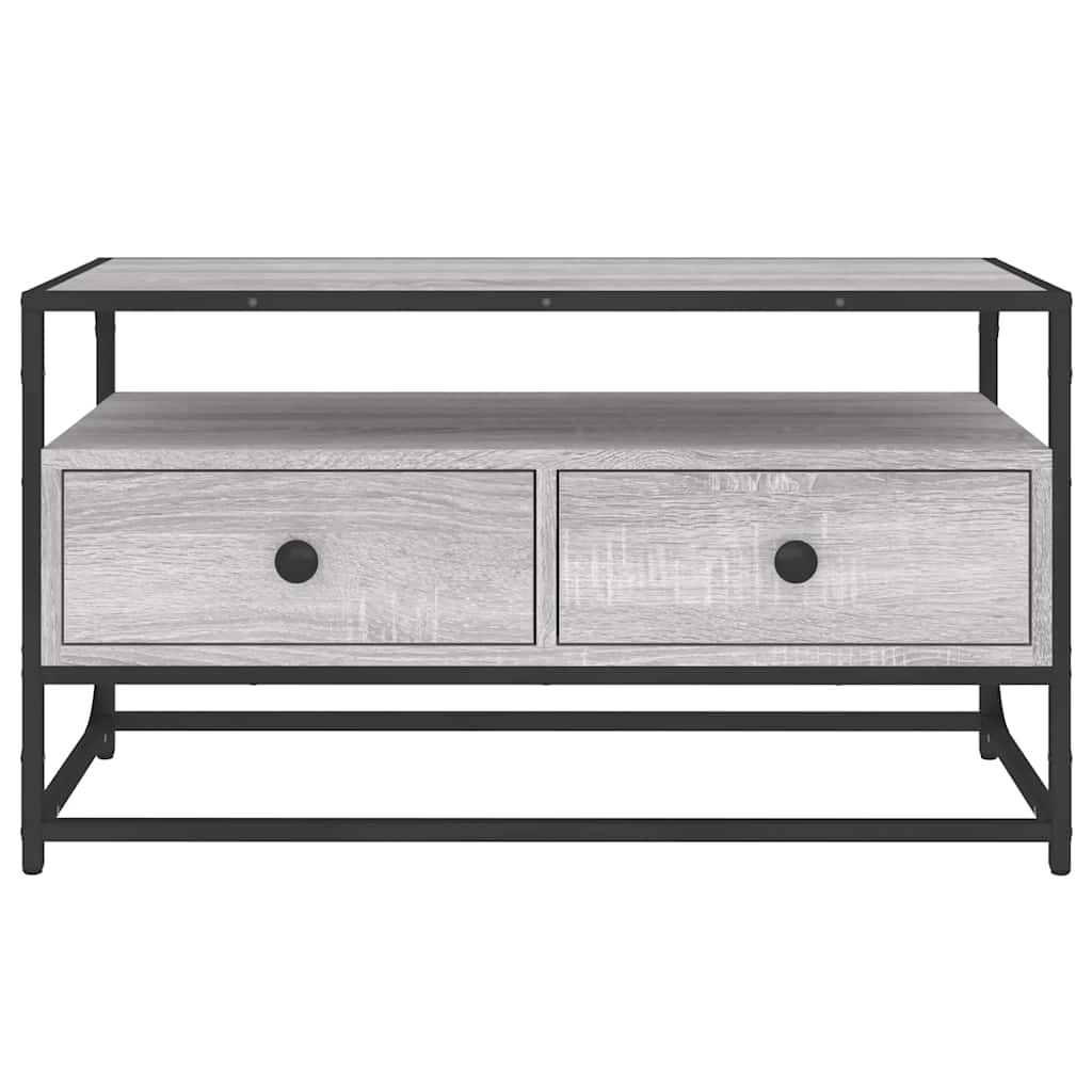 tv-bord 80x35x45 cm konstrueret træ grå sonoma-eg