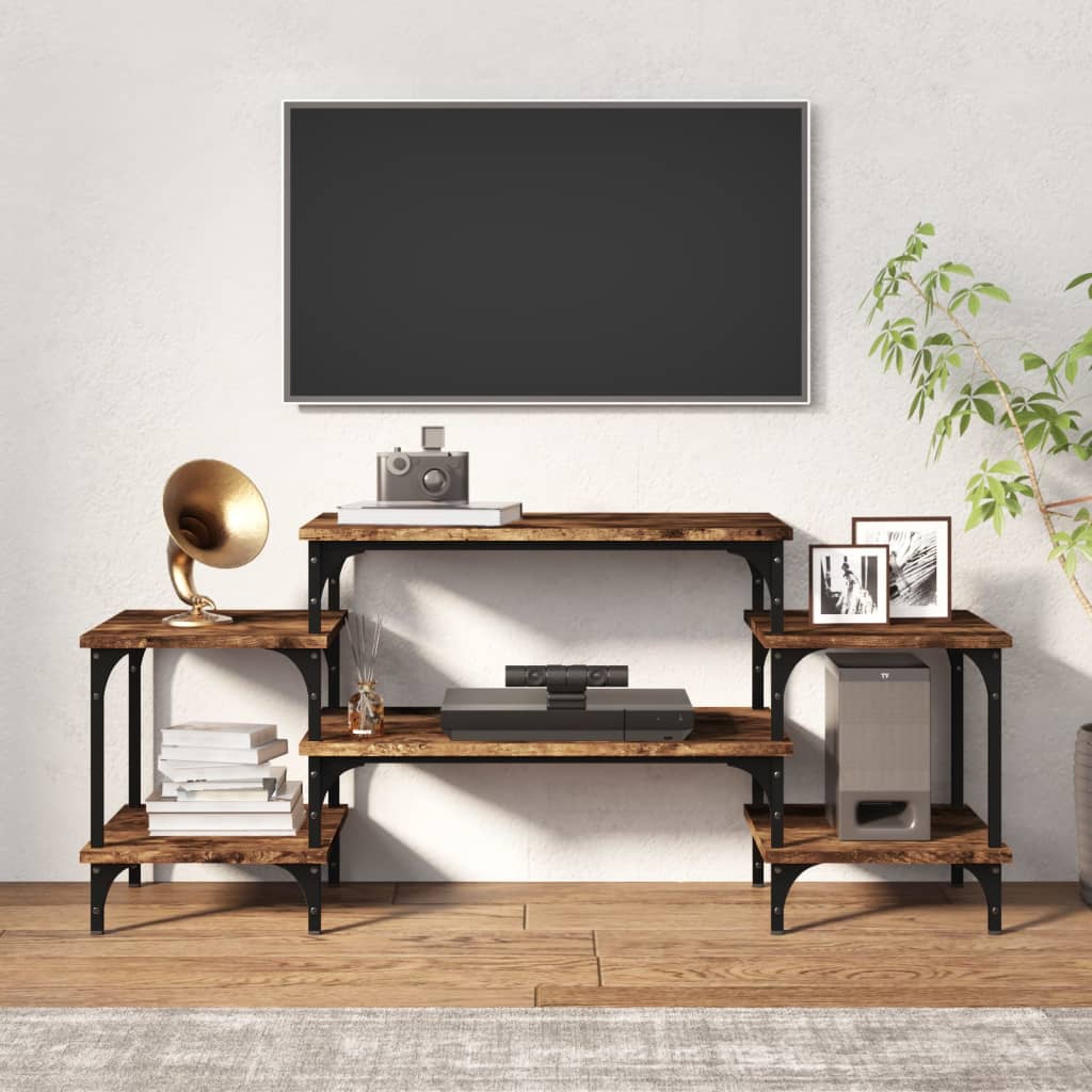 tv-bord 117x35x52 cm konstrueret træ røget egetræsfarve