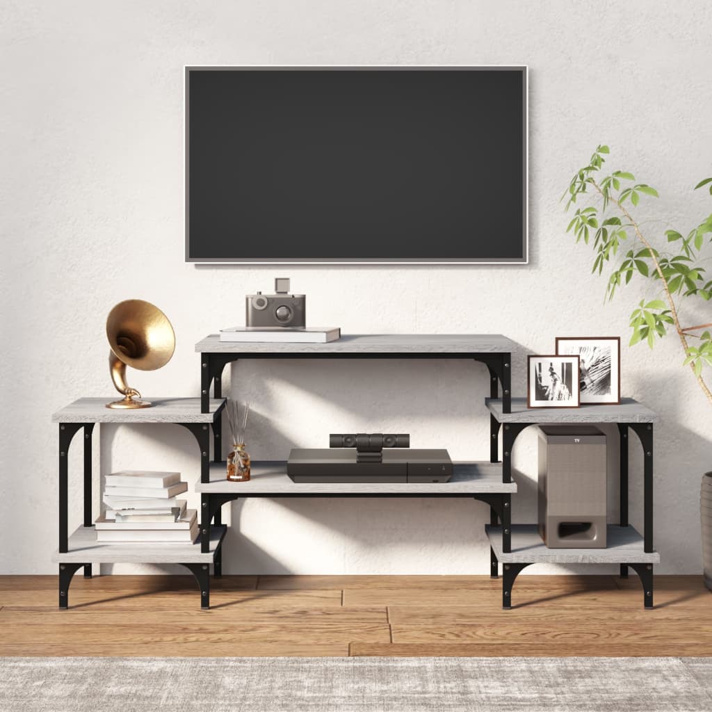 tv-bord 117x35x52 cm konstrueret træ grå sonoma-eg