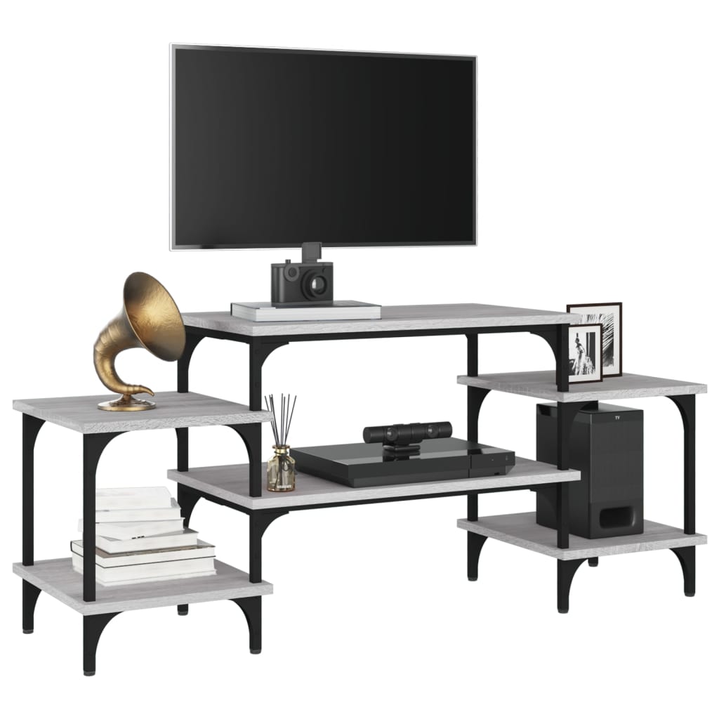 tv-bord 117x35x52 cm konstrueret træ grå sonoma-eg