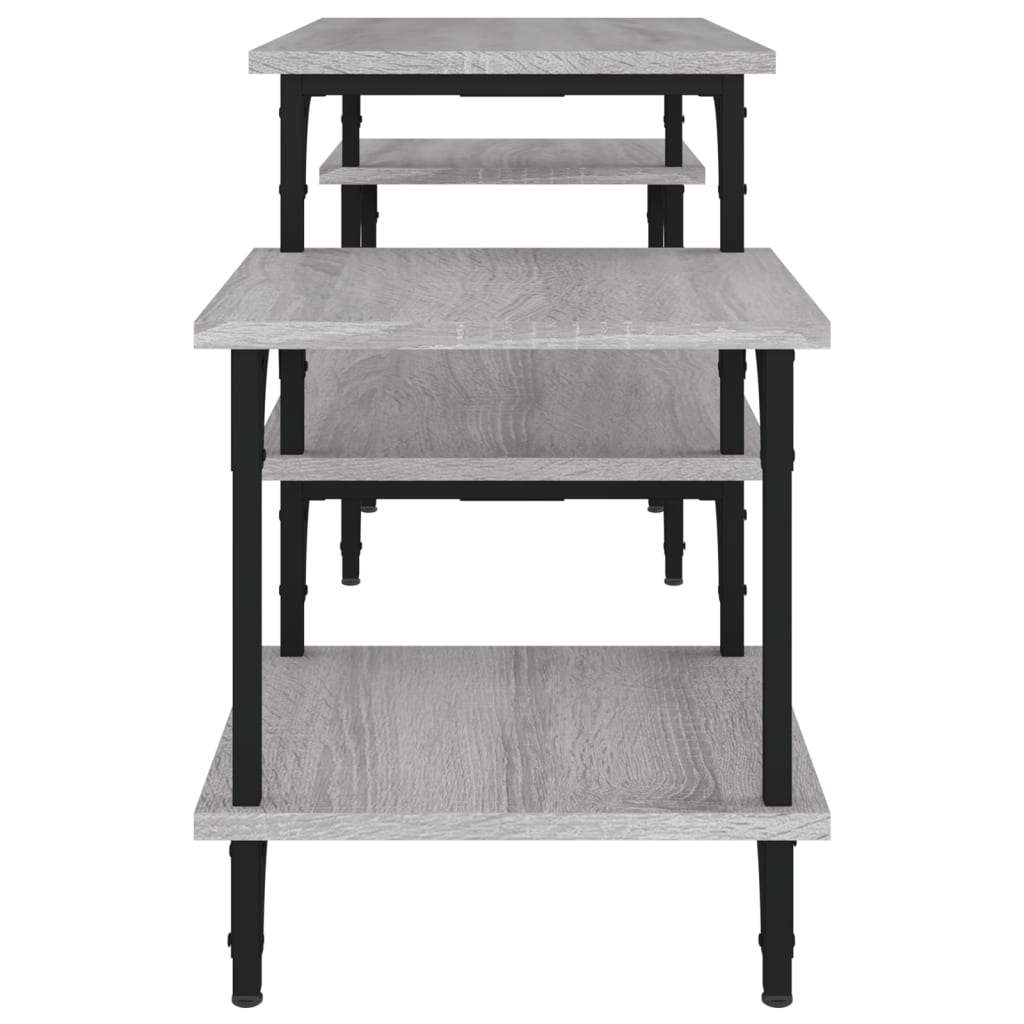 tv-bord 117x35x52 cm konstrueret træ grå sonoma-eg