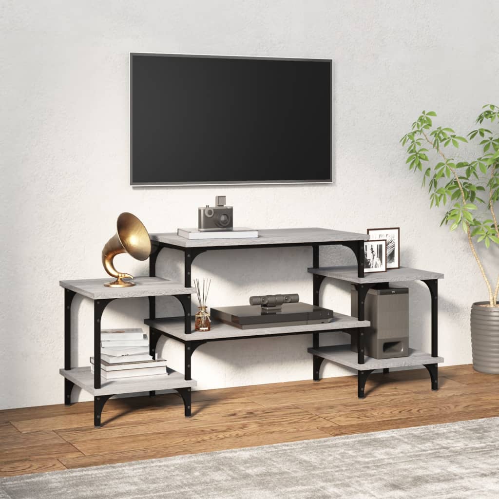 tv-bord 117x35x52 cm konstrueret træ grå sonoma-eg