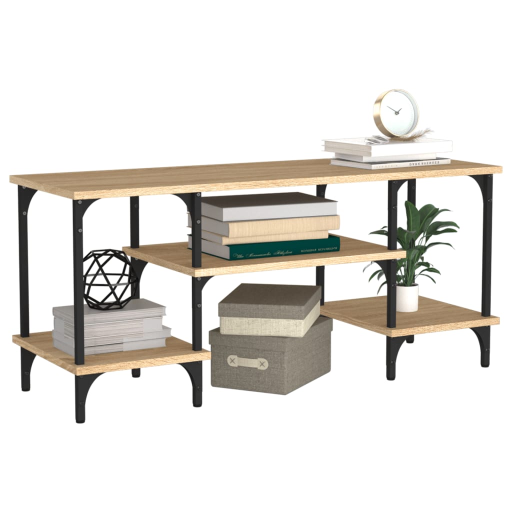 tv-bord 102x35x45,5 cm konstrueret træ sonoma-eg