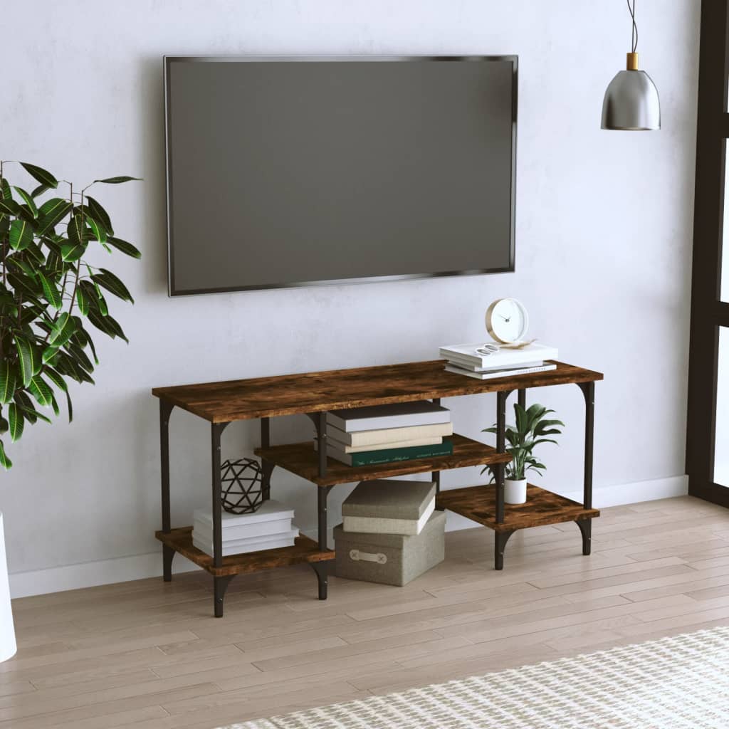 tv-bord 102x35x45,5 cm konstrueret træ røget egetræsfarve