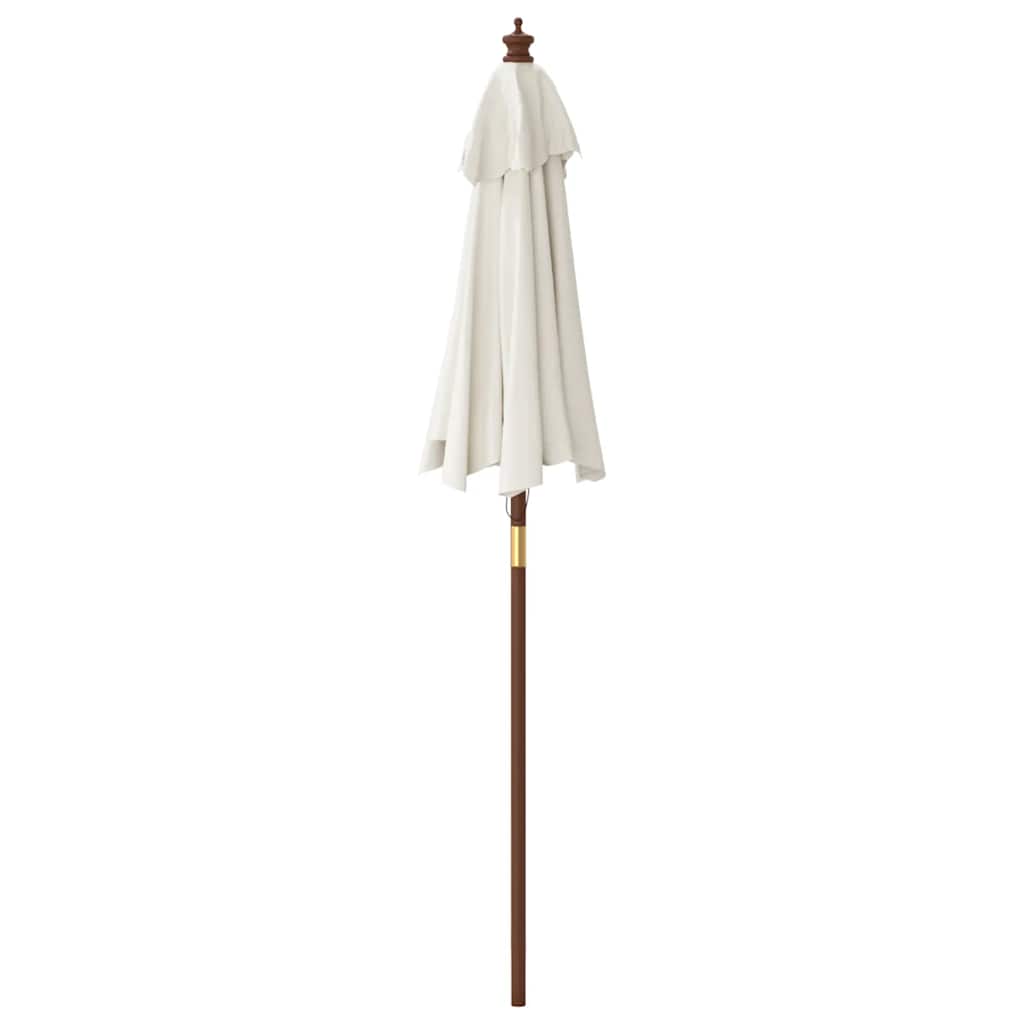 haveparasol med træstang 196x231 cm sandfarvet