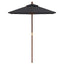 haveparasol med træstang 196x231 cm sort