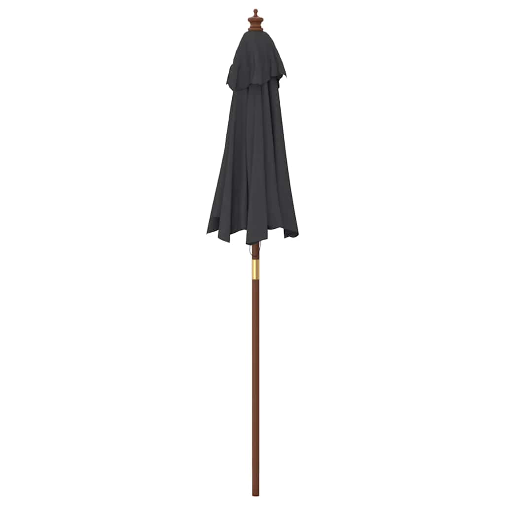 haveparasol med træstang 196x231 cm sort